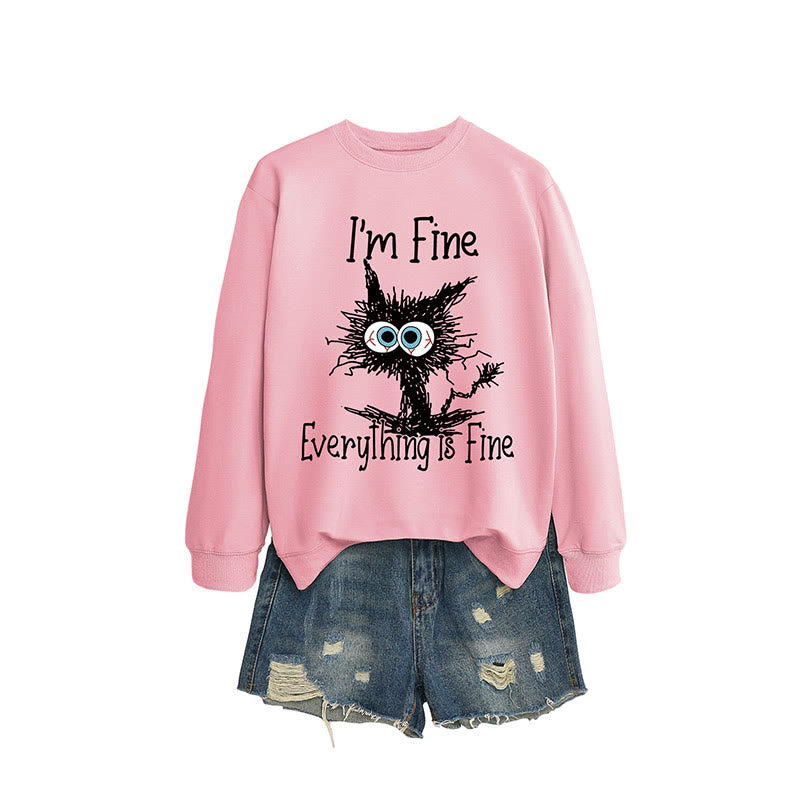 Plus Size Angry Cat Sweatshirt - Pink - 2XL - image 6