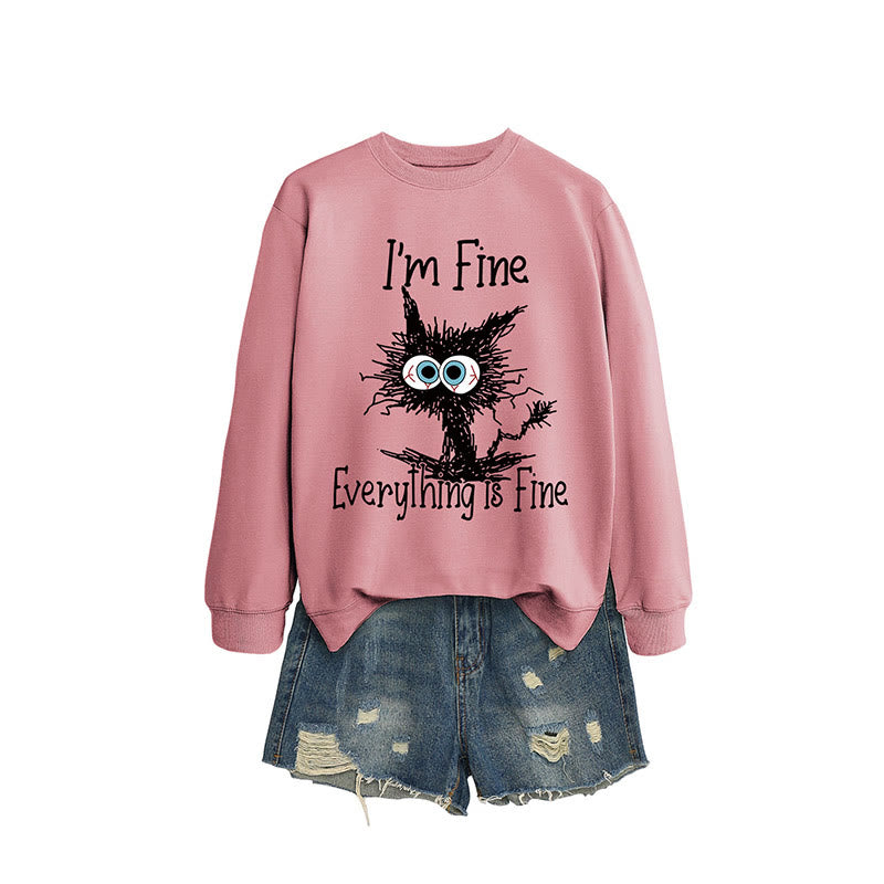 Plus Size Angry Cat Sweatshirt - Dark Pink - 2XL - image 10
