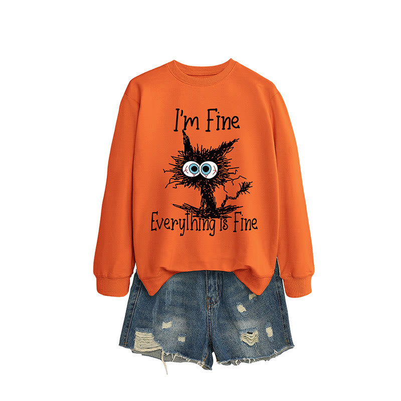 Plus Size Angry Cat Sweatshirt - Orange - 2XL - image 3