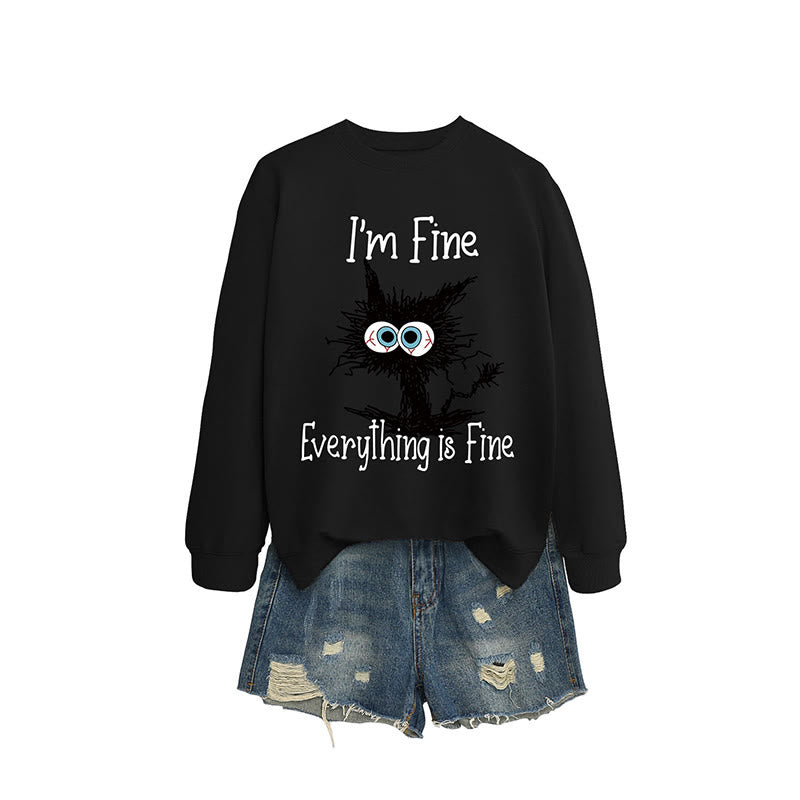 Plus Size Black Cat Sweatshirt - Black - 2XL - image 6