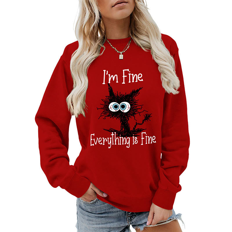 Plus Size Black Cat Sweatshirt