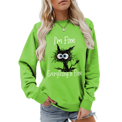 Plus Size Black Cat Sweatshirt