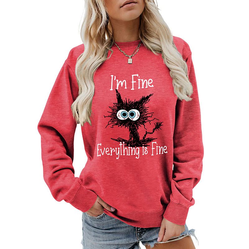 Plus Size Black Cat Sweatshirt