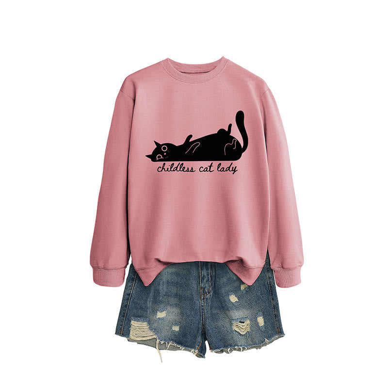 Plus Size Cute Cat Sweatshirt - Dark Pink - 2XL - image 11