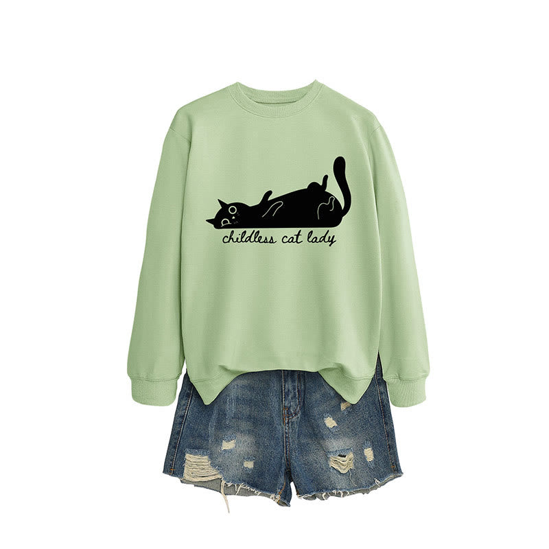 Plus Size Cute Cat Sweatshirt - Olive Green - 2XL - image 10