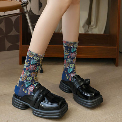 Fruit Print Quarter Socks(5 Pairs) - image 3