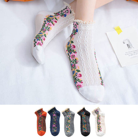 Vintage Lace Ankle Socks(5 Pairs) - image 1