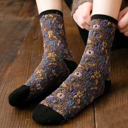 Plants Flowers Quarter Socks(5 Pairs) - image 7