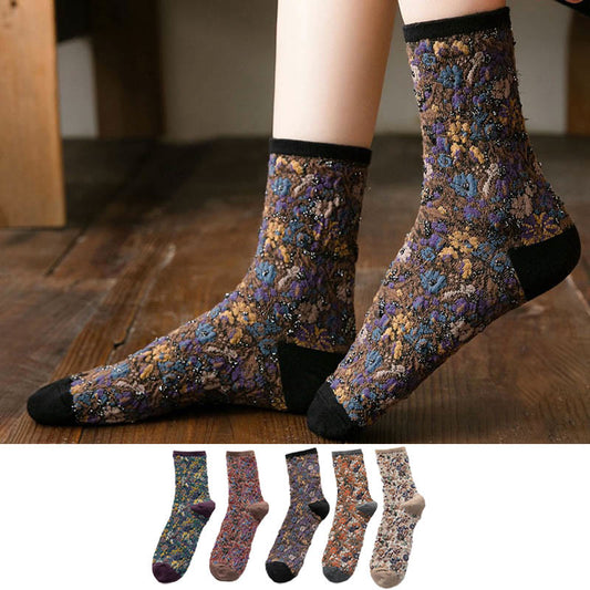 Plants Flowers Quarter Socks(5 Pairs) - image 1
