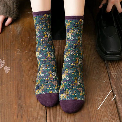 Plants Flowers Quarter Socks(5 Pairs) - image 4
