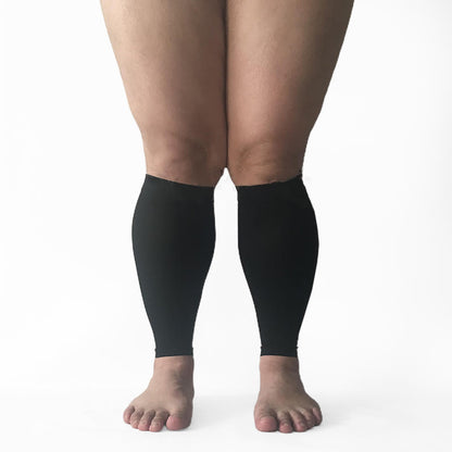 Plus Size Footless Compression Sleeve Socks Unisex - Black - 7XL - image 10