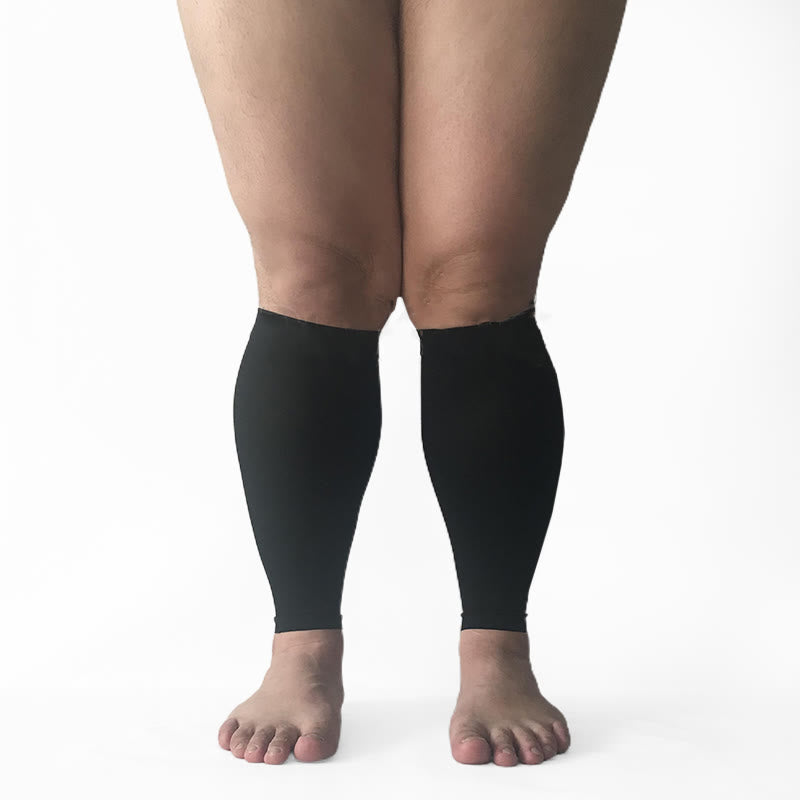 Plus Size Footless Compression Sleeve Socks Unisex - Black - 7XL - image 10