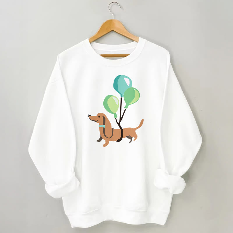 Plus Size Balloon Dachshund Sweatshirt - White - 3XL - image 3