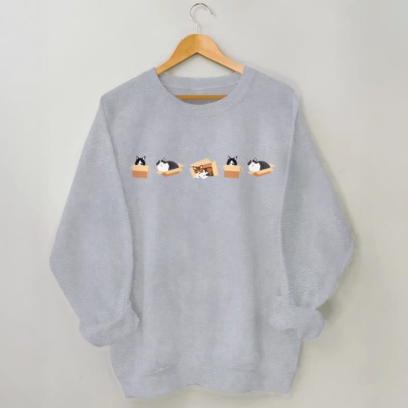 Plus Size Box Cat Sweatshirt - Grey - 3XL - image 1