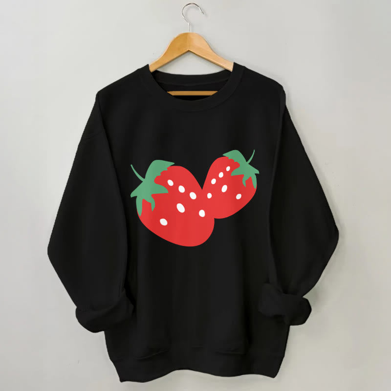 Plus Size Strawberry Sweatshirt - Black - 3XL - image 2
