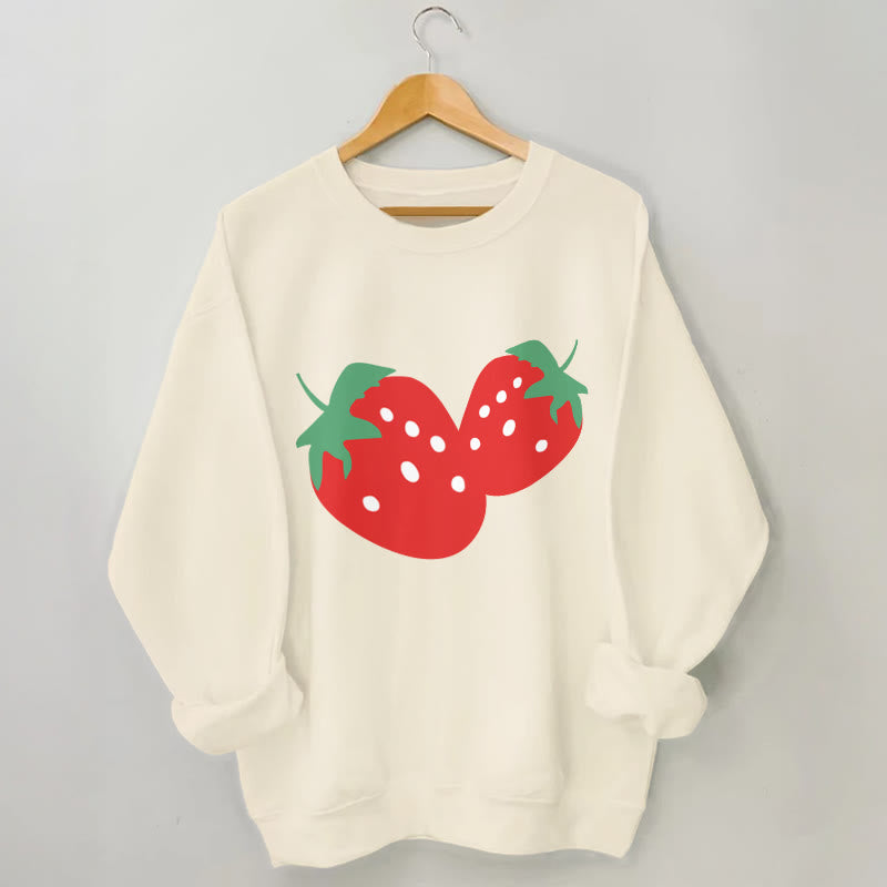 Plus Size Strawberry Sweatshirt - Apricot - 3XL - image 0