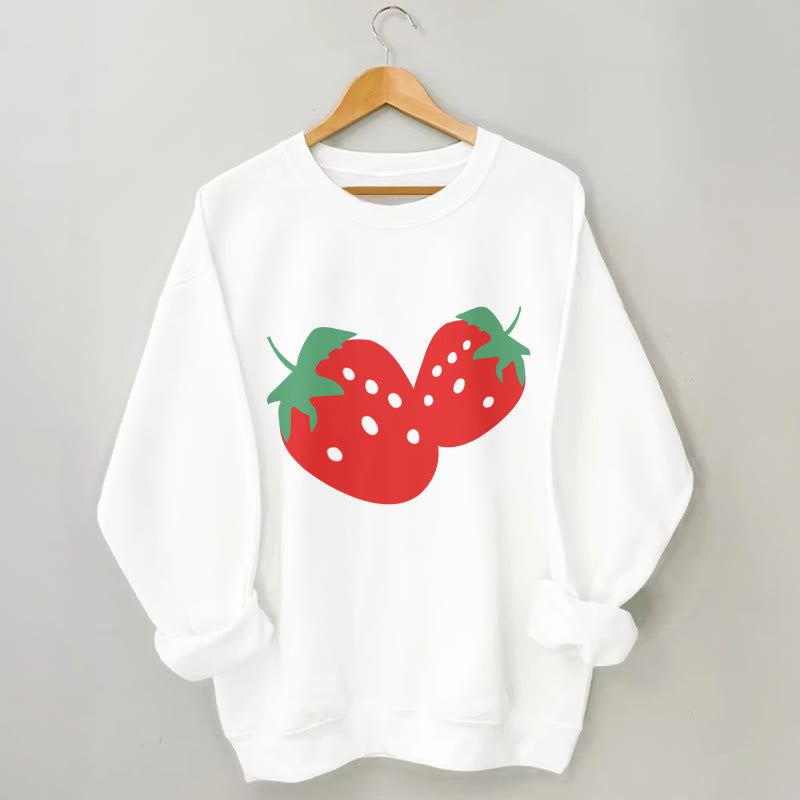 Plus Size Strawberry Sweatshirt - White - 3XL - image 3