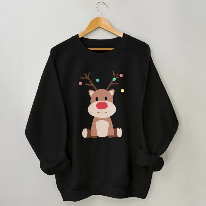 Plus Size Elk Sweatshirt - Black - 3XL - image 2