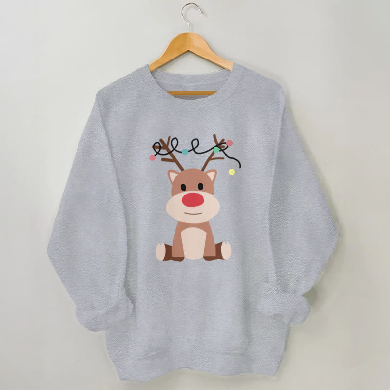 Plus Size Elk Sweatshirt - Grey - 3XL - image 1