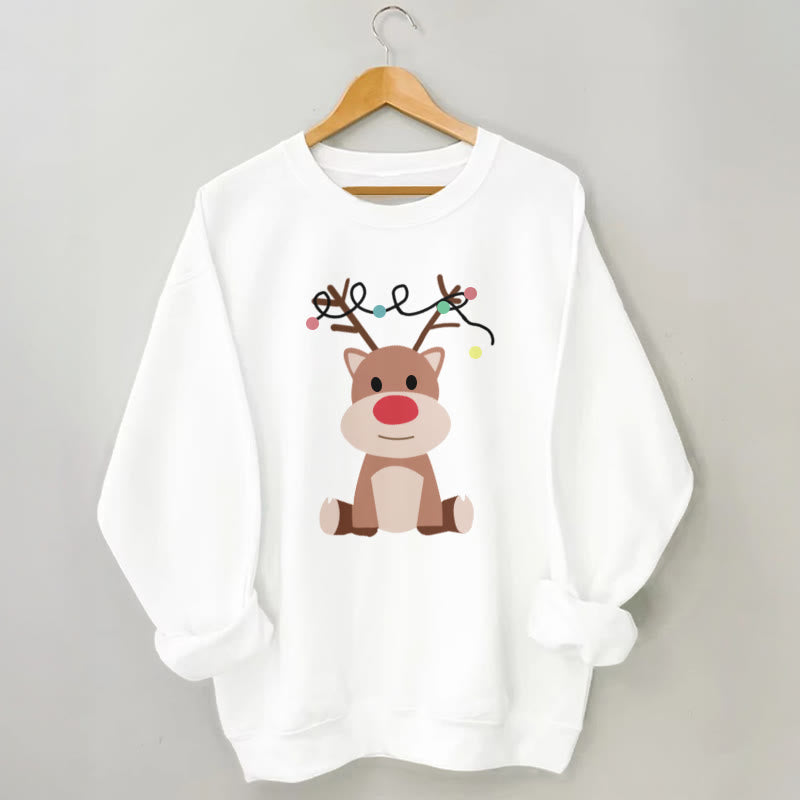 Plus Size Elk Sweatshirt - White - 3XL - image 3