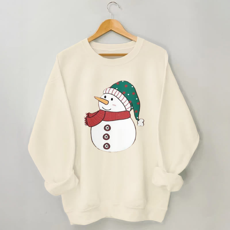 Plus Size Snowman Sweatshirt - Apricot - 3XL - image 0
