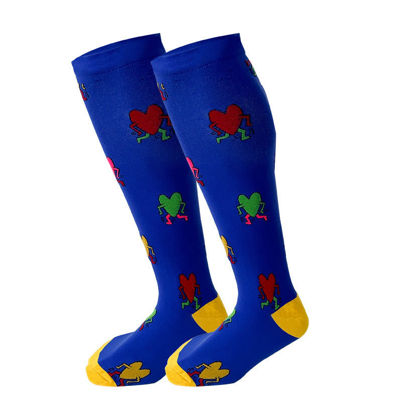 Plus Size Funny Pattern Compression Socks 2XL-7XL - Navy Blue - 7XL - image 2