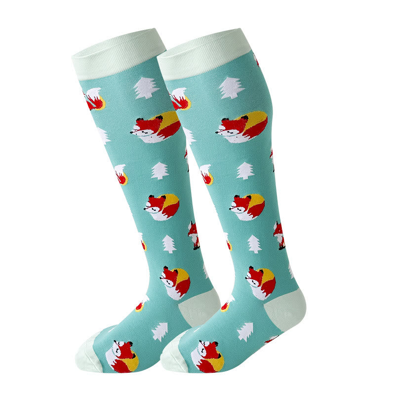 Plusock Plus Size Penguin Fox Compression Socks 2XL-7XL(3 Pairs) - Fox - 7XL - image 3