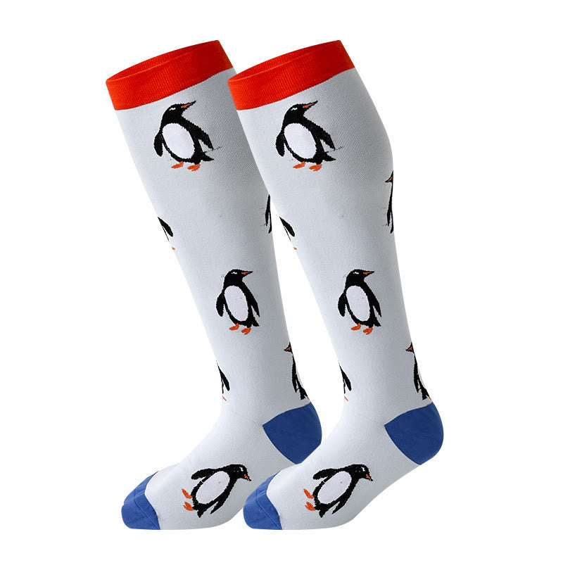 Plusock Plus Size Penguin Fox Compression Socks 2XL-7XL(3 Pairs) - Penguin - 7XL - image 4