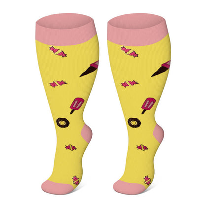 Plus Size Yellow Series Compression Socks 2XL-7XL(3 Pairs) - image 5