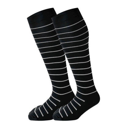 Plus Size Rhombus Compression Socks 2XL-7XL(3 Pairs) - Stripes - 7XL - image 4