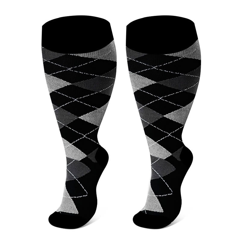 Plus Size Rhombus Compression Socks 2XL-7XL - image 5