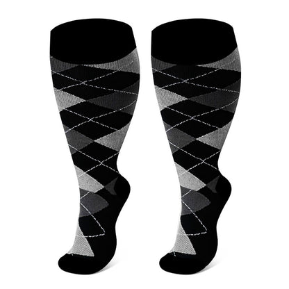 Plus Size Rhombus Compression Socks 2XL-7XL - image 5