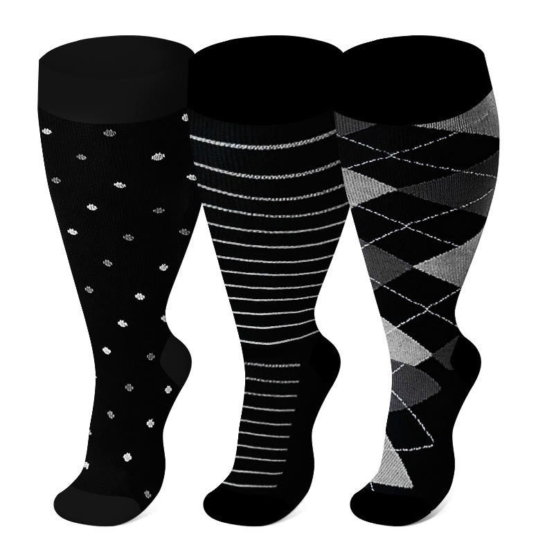 Plus Size Rhombus Compression Socks 2XL-7XL - image 0