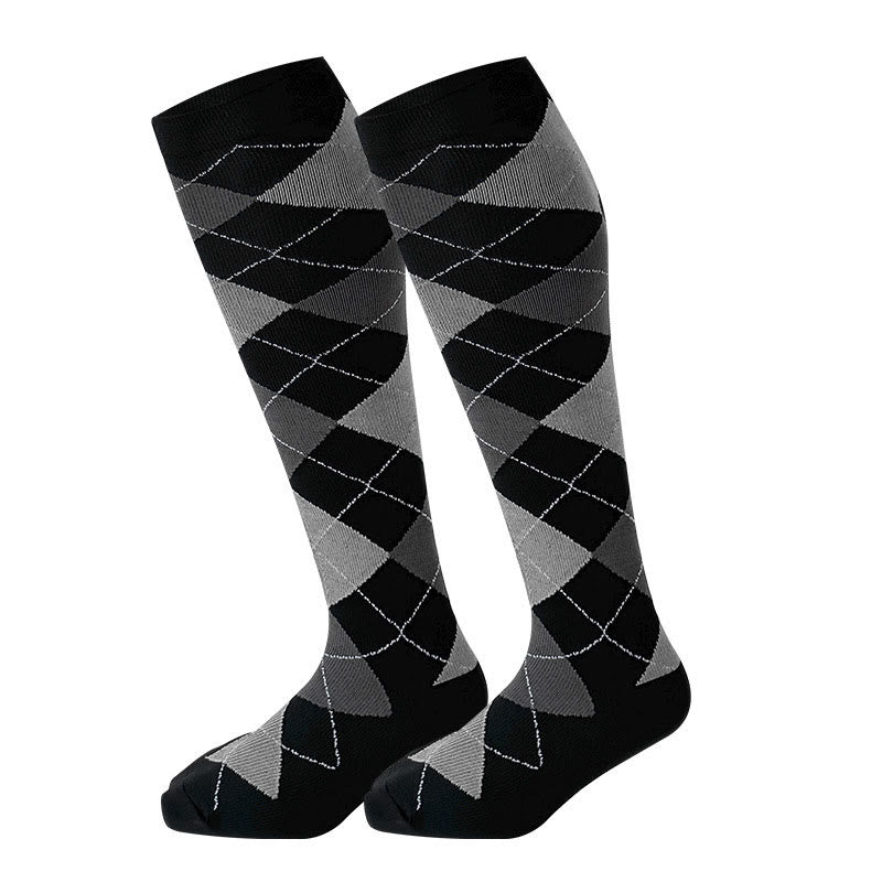 Plus Size Rhombus Compression Socks 2XL-7XL(3 Pairs) - Rhombus - 7XL - image 5