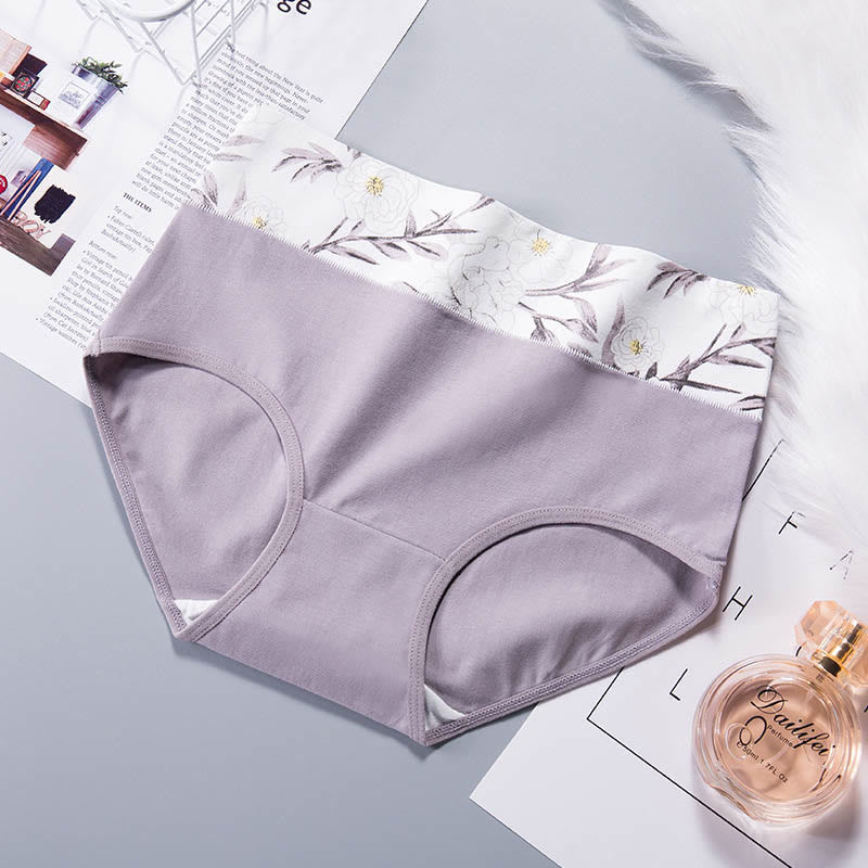 Plus Size Flowers Panty(3 Packs) - Light Purple - 2XL - image 8
