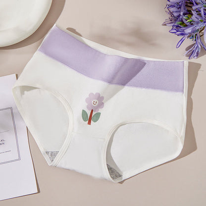 Plus Size Smiley Flower Panty(4 Packs) - Flower - 2XL - image 2