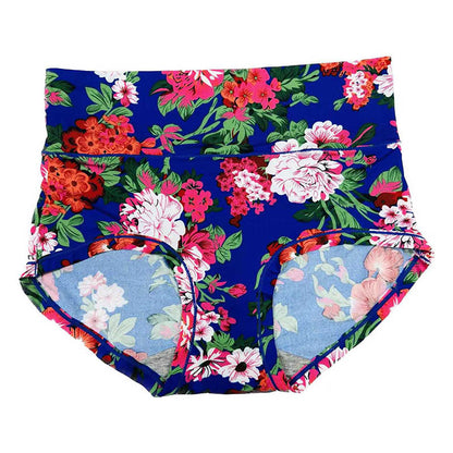 Plus Size Big Flowers Panty(4 Packs) - Blue - XL - image 4