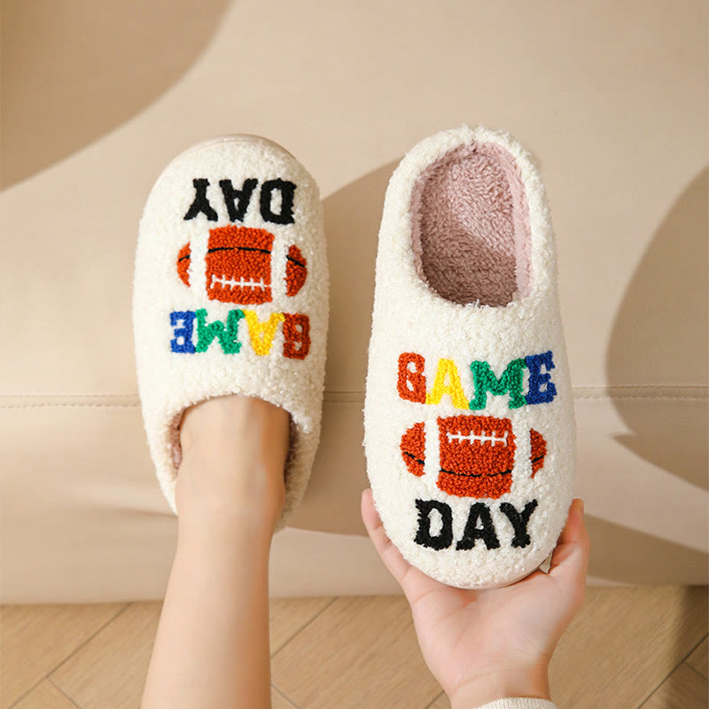 Plus Size Rugby Slippers - White - EU42-43(US8.5-9) - image 4