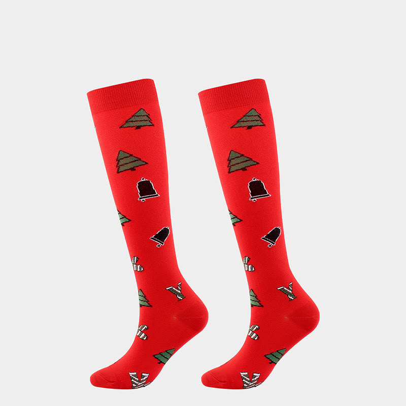 Christmas Cats Dogs Compression Socks(4 Pairs) - image 1