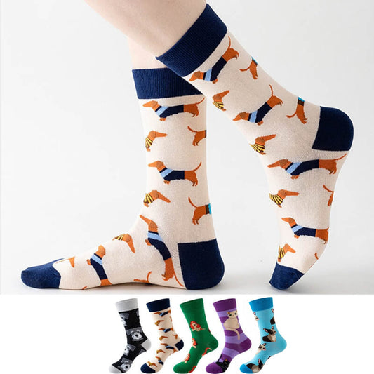 Panda Dog Cat Quarter Socks(5 Pairs) - Multicolor - EU36-40(US3-7) - image 1
