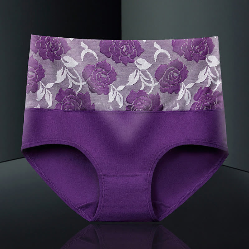 Exquisite Printing Panty(4 Packs) - Purple - 5XL - image 5
