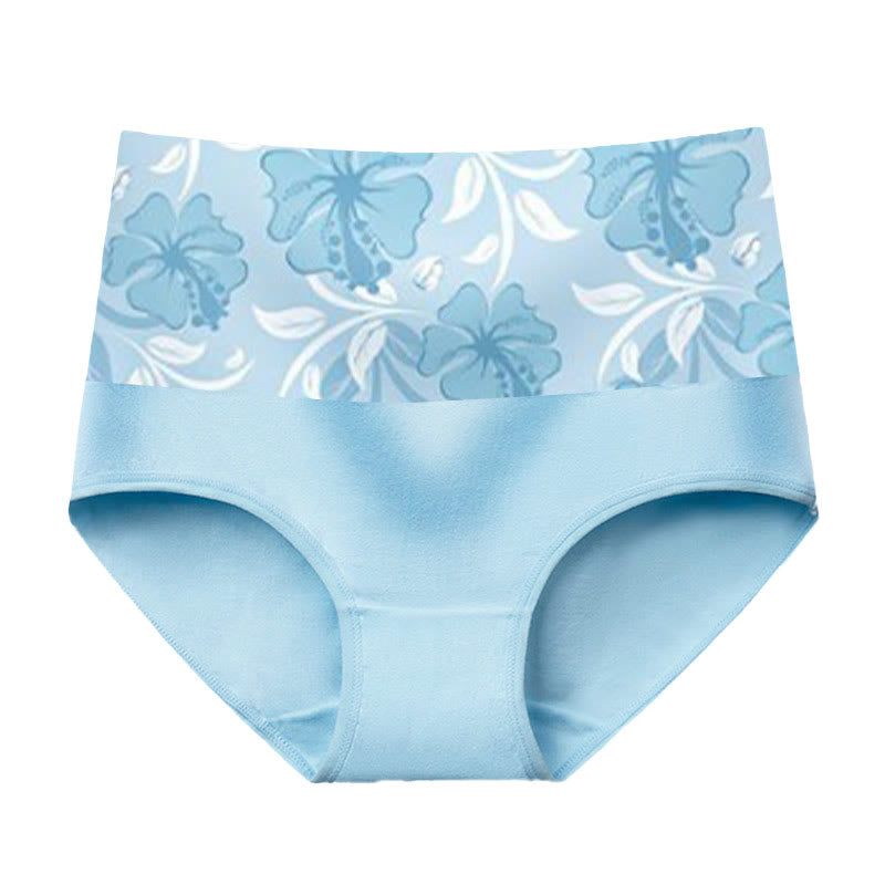 Plus Size Pure Color Flowers Panty(3 Packs) - Blue - 5XL - image 8