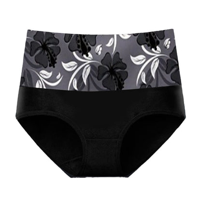 Plus Size Pure Color Flowers Panty(3 Packs) - Black - 5XL - image 7