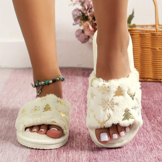 Plus Size Open Toe Slippers