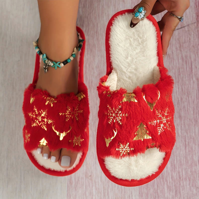 Plus Size Open Toe Slippers - Red - EU44-45(U10-11) - image 2