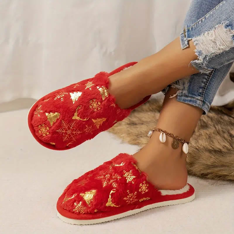 Plus Size Christmas Tree Slippers