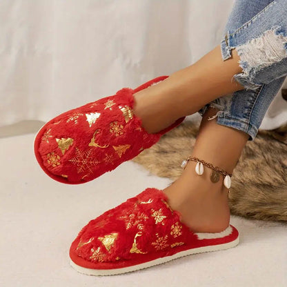 Plus Size Christmas Tree Slippers
