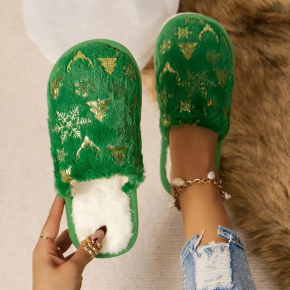 Plus Size Christmas Tree Slippers
