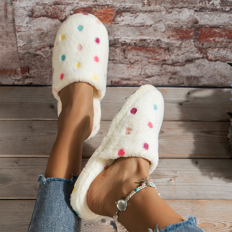 Plus Size Colorful Dots Slippers - image 1