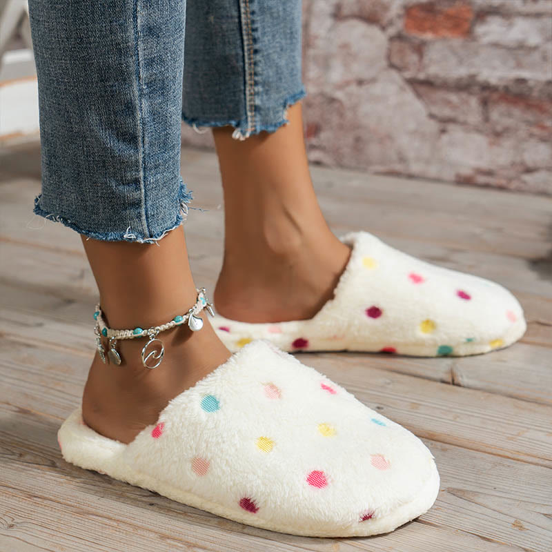 Plus Size Colorful Dots Slippers